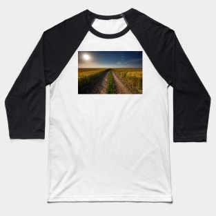 Rural road through wheat field Baseball T-Shirt